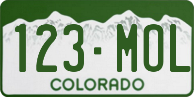 CO license plate 123MOL