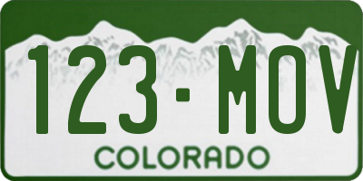 CO license plate 123MOV