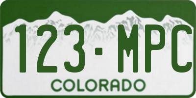 CO license plate 123MPC