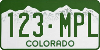 CO license plate 123MPL