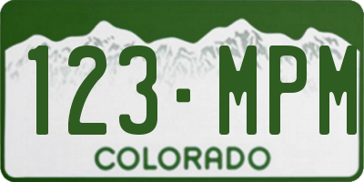 CO license plate 123MPM