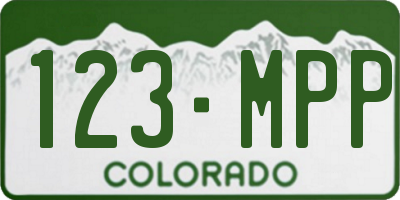 CO license plate 123MPP