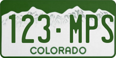 CO license plate 123MPS