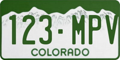 CO license plate 123MPV