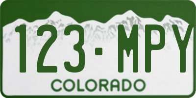 CO license plate 123MPY