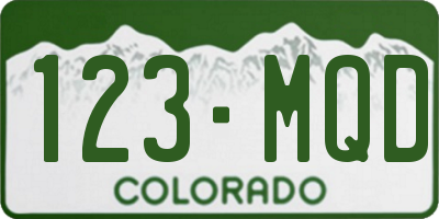 CO license plate 123MQD
