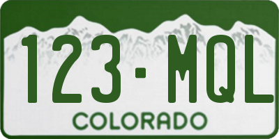 CO license plate 123MQL