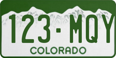 CO license plate 123MQY