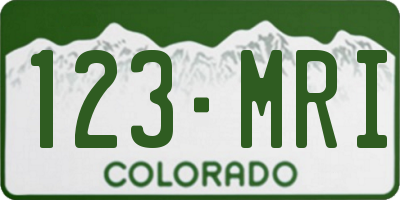 CO license plate 123MRI