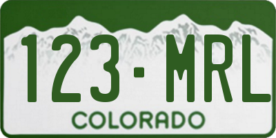 CO license plate 123MRL
