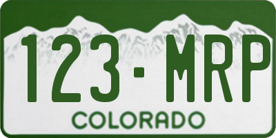 CO license plate 123MRP