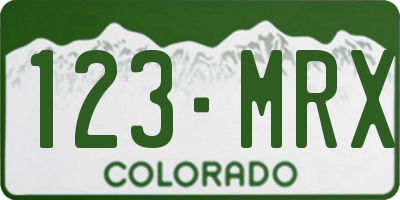 CO license plate 123MRX