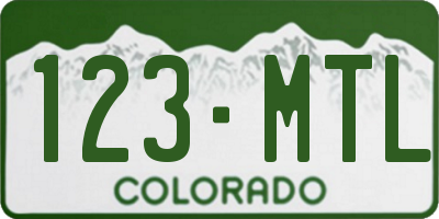 CO license plate 123MTL