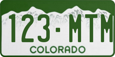 CO license plate 123MTM