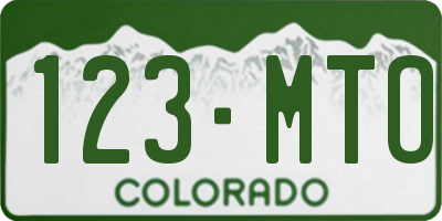 CO license plate 123MTO