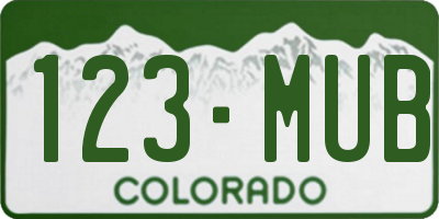 CO license plate 123MUB