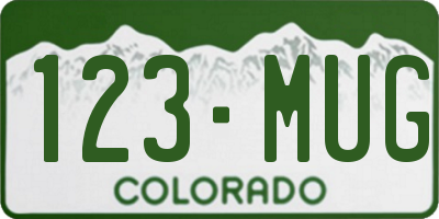 CO license plate 123MUG