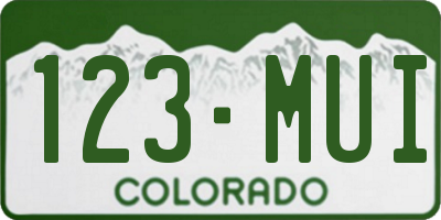 CO license plate 123MUI