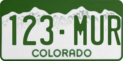 CO license plate 123MUR