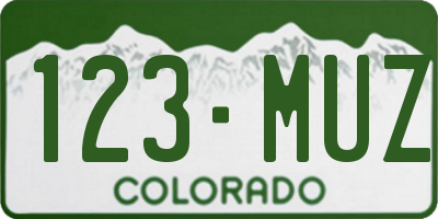 CO license plate 123MUZ