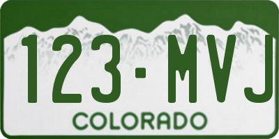 CO license plate 123MVJ