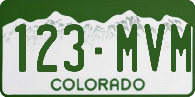 CO license plate 123MVM