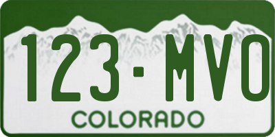 CO license plate 123MVO