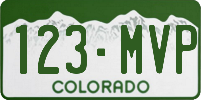 CO license plate 123MVP