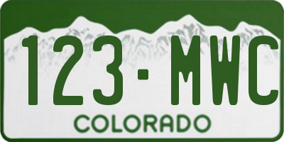 CO license plate 123MWC