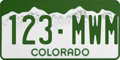 CO license plate 123MWM