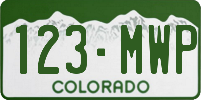 CO license plate 123MWP