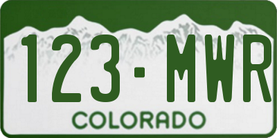 CO license plate 123MWR
