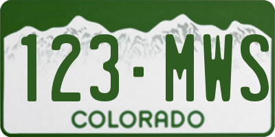 CO license plate 123MWS