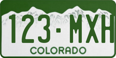 CO license plate 123MXH