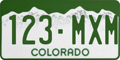 CO license plate 123MXM