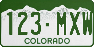CO license plate 123MXW