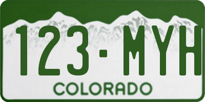 CO license plate 123MYH