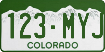 CO license plate 123MYJ