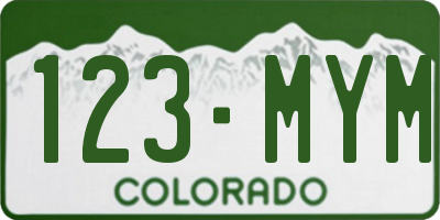CO license plate 123MYM