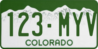 CO license plate 123MYV
