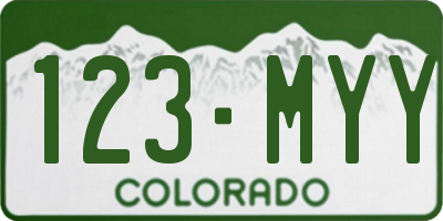 CO license plate 123MYY