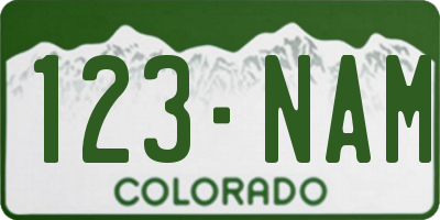 CO license plate 123NAM