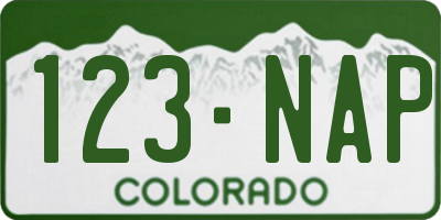 CO license plate 123NAP