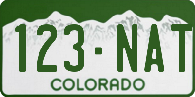 CO license plate 123NAT