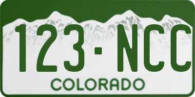 CO license plate 123NCC