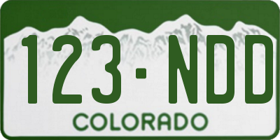 CO license plate 123NDD