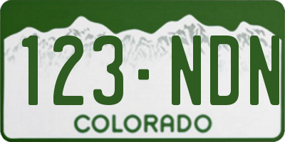 CO license plate 123NDN