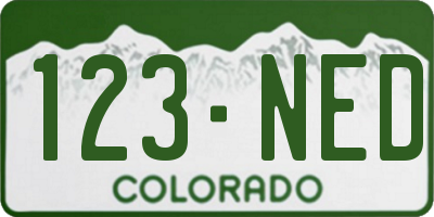 CO license plate 123NED