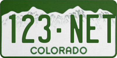 CO license plate 123NET