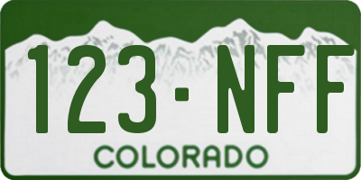 CO license plate 123NFF